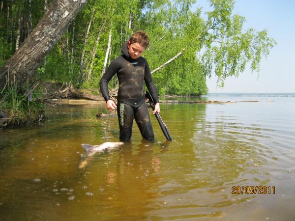 на водохранилище