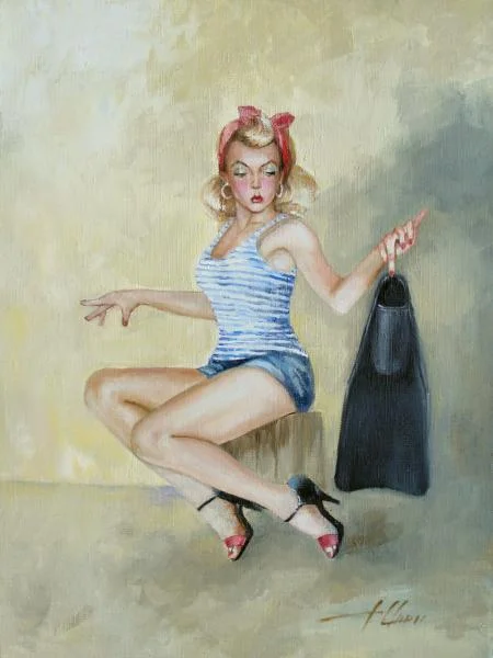 pin up дайвинг 40х30