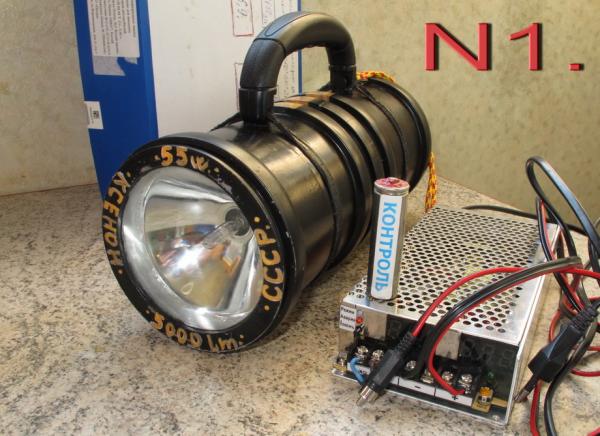 ПОДВОДНЫЙ КСЕНОНОВЫЙ ФОНАРЬ КРОКОДИЛ-55w.5000lumen.